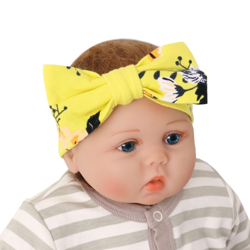 Heißer Verkauf Baby Stirnbänder Haarschmuck weiche benutzerdefinierte Blumendruck Fotografie elastische Baby Mädchen Haarband mit Schleife Sets