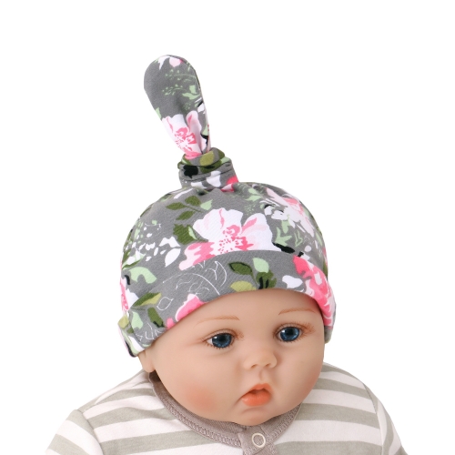 Baby Hut mit Neues Blumendruckdesign, Weiche und Süße Baby Mützen aus 100% Bio-Baumwolle für neugeborene Babys