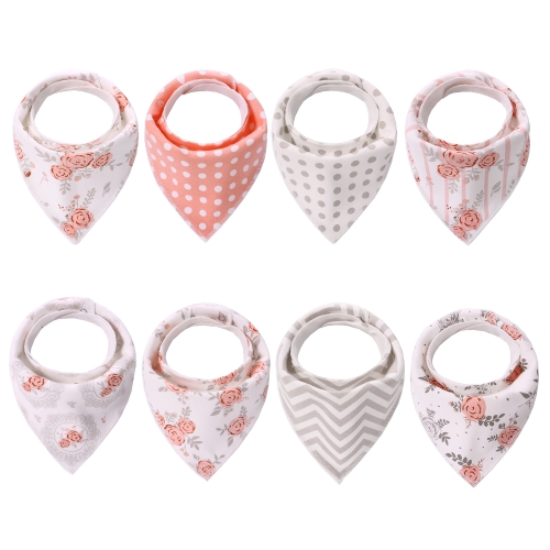 Miracle Baby-Bandana-Lätzchen, 8-teilige Baby-Lätzchen, 100 % Baumwolle, weich und saugfähig, Geschenk für Kinder