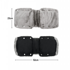 Handwärmer Handschuhe Handmuff für Kinderwagen Buggy mit Fleece Universal (Schwarz)