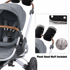 Handwärmer Handschuhe Handmuff für Kinderwagen Buggy mit Fleece Universal (Schwarz)